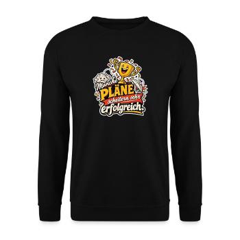 Pläne scheitern erfolgreich - Unisex Pullover - Schwarz - Vorne - Alina (178cm) & Michal (187cm)