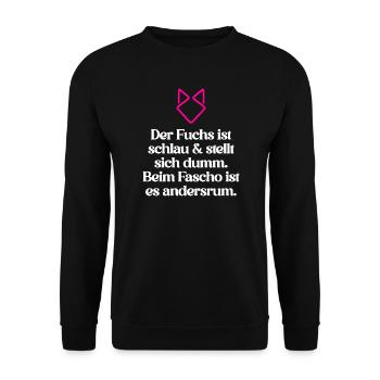 Zeichen setzen Gegen Rechts - Unisex Pullover - Schwarz - Vorne - Alina (178cm) & Michal (187cm)