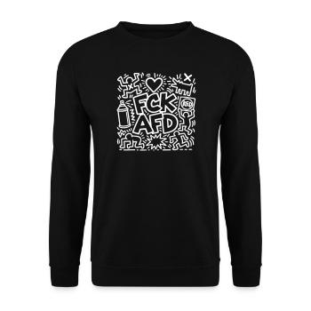 FCK AFD - Unisex Pullover - Schwarz - Vorne - Alina (178cm) & Michal (187cm)