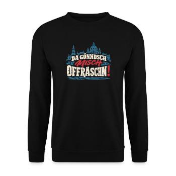 Da gönndsch misch offräschn! – Dresden - Unisex Pullover - Schwarz - Vorne - Alina (178cm) & Michal (187cm)