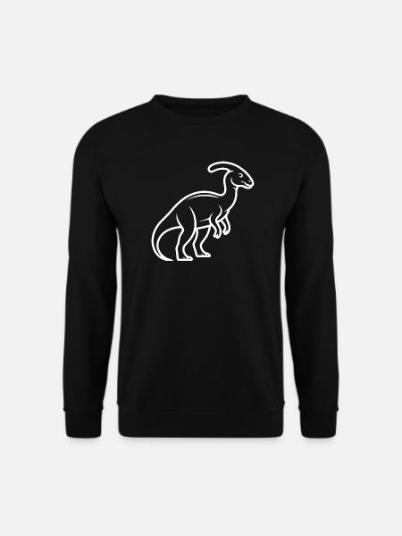 Dino-Linienkunst Silhouette - Unisex Pullover - Schwarz