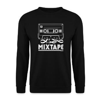 Mixtape Retro Kassette 80er 90er Musik T-Shirt - Unisex Pullover - Schwarz - Vorne - Alina (178cm) & Michal (187cm)