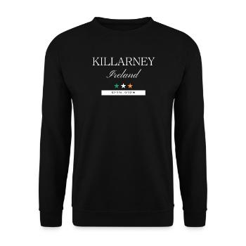 Killarney Irland Souvenir – Reise Koordinaten - Unisex Pullover - Schwarz - Vorne - Alina (178cm) & Michal (187cm)