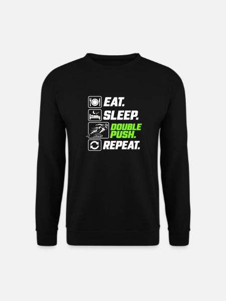 Eat Sleep Double Push Repeat Skate - Unisex Pullover - Schwarz