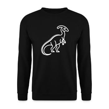 Jurassic Linien-Dino Kontur - Unisex Pullover - Schwarz - Vorne - Alina (178cm) & Michal (187cm)