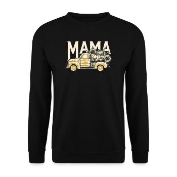 Vintage Mama Fall Truck - Unisex Pullover - Schwarz - Vorne - Alina (178cm) & Michal (187cm)