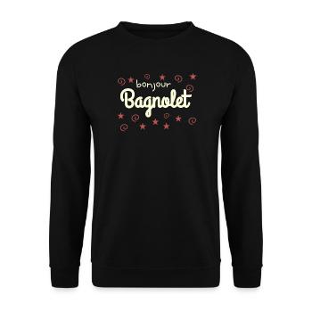 frankreich bagnolet bonjour  - Unisex Pullover - Schwarz - Vorne - Alina (178cm) & Michal (187cm)