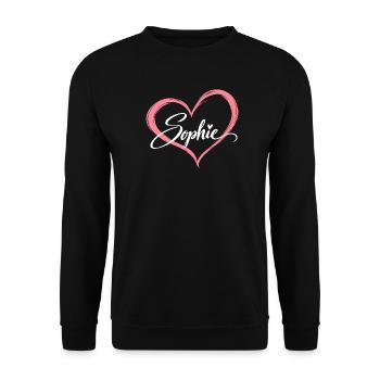 Sophie Rosa Herz Süßes Mädchen Namensshirt Tee - Unisex Pullover - Schwarz - Vorne - Alina (178cm) & Michal (187cm)