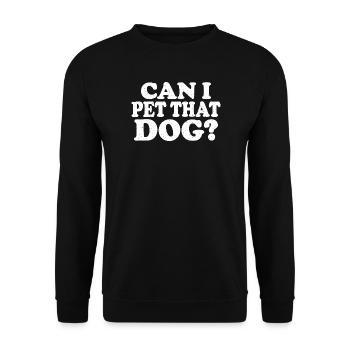Darf ich diesen Hund streicheln? Hundeliebhaber? Spaßiges Hundegeschenk - Unisex Pullover - Schwarz - Vorne - Alina (178cm) & Michal (187cm)