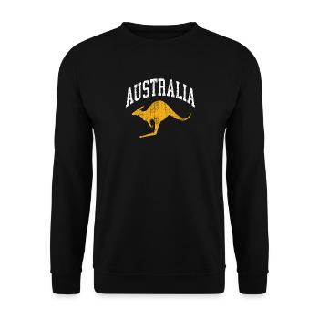 Australia - Australien - Down Under - Känguru - Unisex Pullover - Schwarz - Vorne - Alina (178cm) & Michal (187cm)