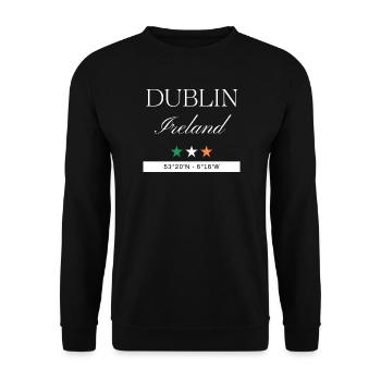 Dublin Irland Souvenir – Reise minimalistisch - Unisex Pullover - Schwarz - Vorne - Alina (178cm) & Michal (187cm)