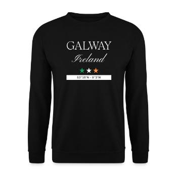 Galway Irland Souvenir – Reise minimalistisch - Unisex Pullover - Schwarz - Vorne - Alina (178cm) & Michal (187cm)