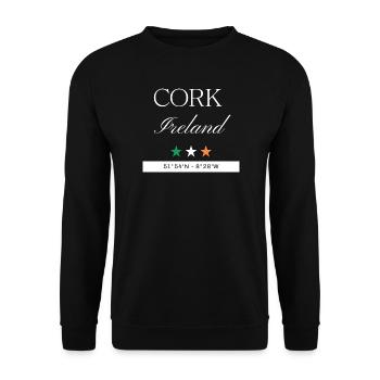 Cork Irland Souvenir – Reise minimalistisch - Unisex Pullover - Schwarz - Vorne - Alina (178cm) & Michal (187cm)