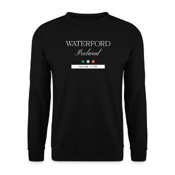 Waterford Irland Souvenir – Reise minimalistisch - Unisex Pullover - Schwarz - Vorne - Alina (178cm) & Michal (187cm)