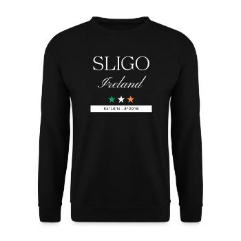 Sligo Irland Souvenir – Reise minimalistisch - Unisex Pullover - Schwarz - Vorne - Alina (178cm) & Michal (187cm)