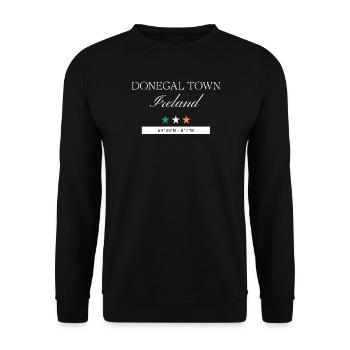 Donegal Irland Souvenir – Reise minimalistisch - Unisex Pullover - Schwarz - Vorne - Alina (178cm) & Michal (187cm)