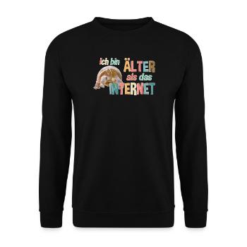 Älter als das Internet - Schildkröte - Unisex Pullover - Schwarz - Vorne - Alina (178cm) & Michal (187cm)