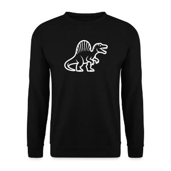 Stegosaurus-Silhouette im Retro-Stil - Unisex Pullover - Schwarz - Vorne - Alina (178cm) & Michal (187cm)