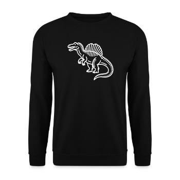 Stegosaurus Linienkunst - Unisex Pullover - Schwarz - Vorne - Alina (178cm) & Michal (187cm)