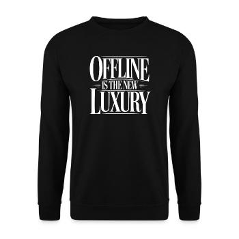 Offline ist der neue Luxus - Unisex Pullover - Schwarz - Vorne - Alina (178cm) & Michal (187cm)