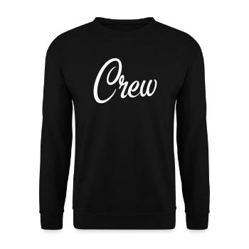 Crew Script Logo - Unisex Pullover - Schwarz - Vorne - Alina (178cm) & Michal (187cm)