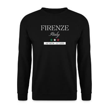 Florenz Italien Souvenir – Reise minimalistisch - Unisex Pullover - Schwarz - Vorne - Alina (178cm) & Michal (187cm)