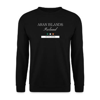 Aran-Inseln Irland Souvenir – Reise minimalistisch - Unisex Pullover - Schwarz - Vorne - Alina (178cm) & Michal (187cm)