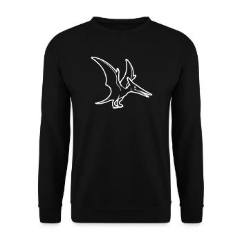 Fossiler Pterosaur Silhouette - Unisex Pullover - Schwarz - Vorne - Alina (178cm) & Michal (187cm)