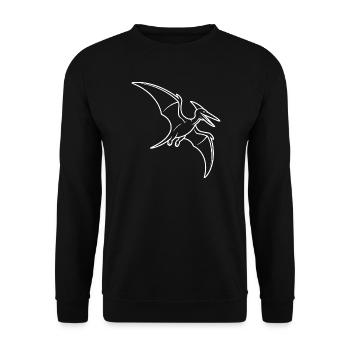 Pterosaurenlinienflug - Unisex Pullover - Schwarz - Vorne - Alina (178cm) & Michal (187cm)
