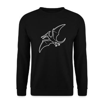 Drachenflügel Ptero Silhouette - Unisex Pullover - Schwarz - Vorne - Alina (178cm) & Michal (187cm)