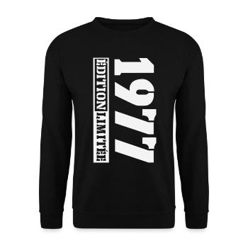 1977 Limited Edition Vintage Retro Jubiläum - Unisex Pullover - Schwarz - Vorne - Alina (178cm) & Michal (187cm)