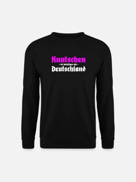Knutschen ist wichtiger als Deutschland - Unisex Pullover - Schwarz