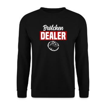 Brötchen Dealer - Unisex Pullover - Schwarz - Vorne - Alina (178cm) & Michal (187cm)