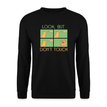 Katzen Spruch - Unisex Pullover - Schwarz - Vorne - Alina (178cm) & Michal (187cm)