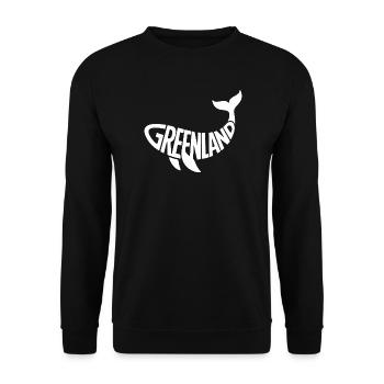  Greenland Wal Motiv Mit Walschwanz Für - Unisex Pullover - Schwarz - Vorne - Alina (178cm) & Michal (187cm)