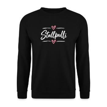 Stallpulli - Pferd - Reiterin - Stall - Pullover - Unisex Pullover - Schwarz - Vorne - Alina (178cm) & Michal (187cm)