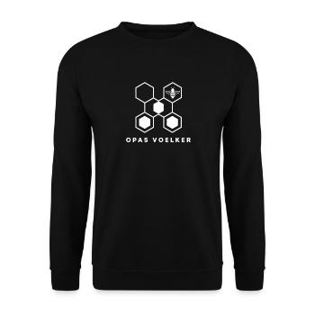 Opas Völker Honig Biene Imker Bienenstock T-Shirt - Unisex Pullover - Schwarz - Vorne - Alina (178cm) & Michal (187cm)