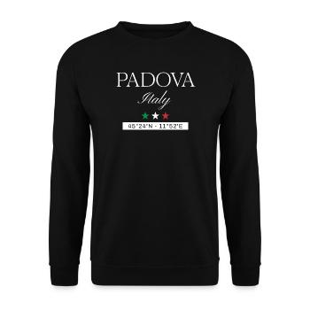 Padua Italien Souvenir – Reise minimalistisch - Unisex Pullover - Schwarz - Vorne - Alina (178cm) & Michal (187cm)