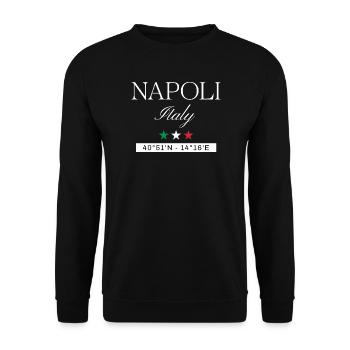 Neapel Italien Souvenir – Reise minimalistisch - Unisex Pullover - Schwarz - Vorne - Alina (178cm) & Michal (187cm)