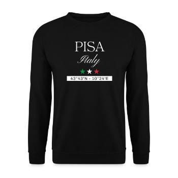 Pisa Italien Souvenir – Reise minimalistisch - Unisex Pullover - Schwarz - Vorne - Alina (178cm) & Michal (187cm)