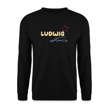 Ludwig - Unisex Pullover - Schwarz - Vorne - Alina (178cm) & Michal (187cm)