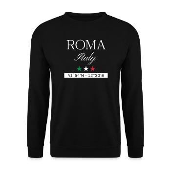 Rom Italien Souvenir – Reise minimalistisch - Unisex Pullover - Schwarz - Vorne - Alina (178cm) & Michal (187cm)