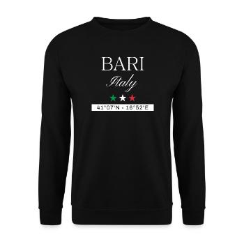 Bari Italien Souvenir – Reise minimalistisch - Unisex Pullover - Schwarz - Vorne - Alina (178cm) & Michal (187cm)