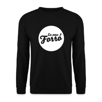 Eu Amo Forro – Schlichtes Forro Statement - Unisex Pullover - Schwarz - Vorne - Alina (178cm) & Michal (187cm)