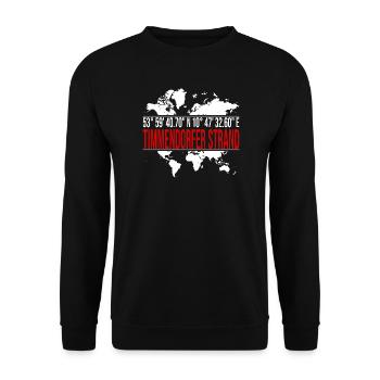 Timmendorfer Strand - Unisex Pullover - Schwarz - Vorne - Alina (178cm) & Michal (187cm)