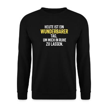 Lass mich in Ruhe Geh mir nicht auf die Nerven - Unisex Pullover - Schwarz - Vorne - Alina (178cm) & Michal (187cm)