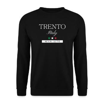 Trient Italien Souvenir – Reise minimalistisch - Unisex Pullover - Schwarz - Vorne - Alina (178cm) & Michal (187cm)