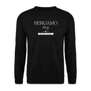 Bergamo Italien Souvenir – Reise minimalistisch - Unisex Pullover - Schwarz - Vorne - Alina (178cm) & Michal (187cm)
