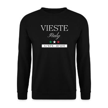 Vieste Italien Souvenir Reise minimalistisch - Unisex Pullover - Schwarz - Vorne - Alina (178cm) & Michal (187cm)