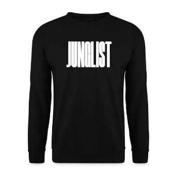Junglist fettes Logo - Unisex Pullover - Schwarz - Vorne - Alina (178cm) & Michal (187cm)